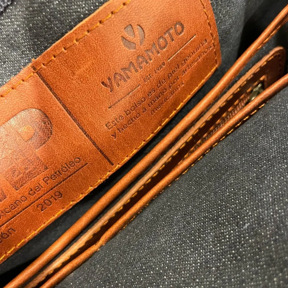 YAMAMOTO Leather briefcase Handmade in Mexico artisan brown cow hide